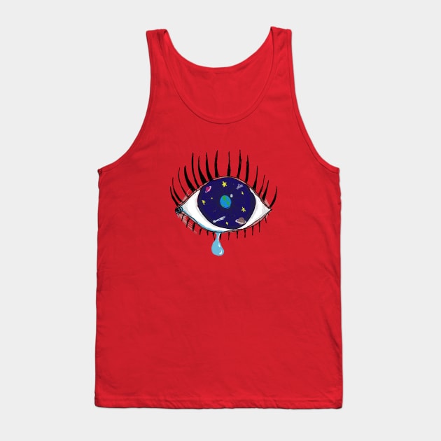 Crying Cosmic Eyes Tank Top by Orloff-Tees